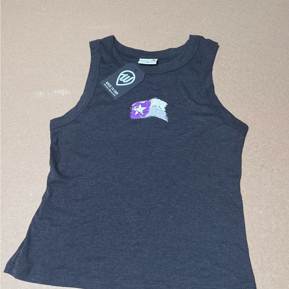 Women’s tank Top with Purple Texas Star Design. Super soft!